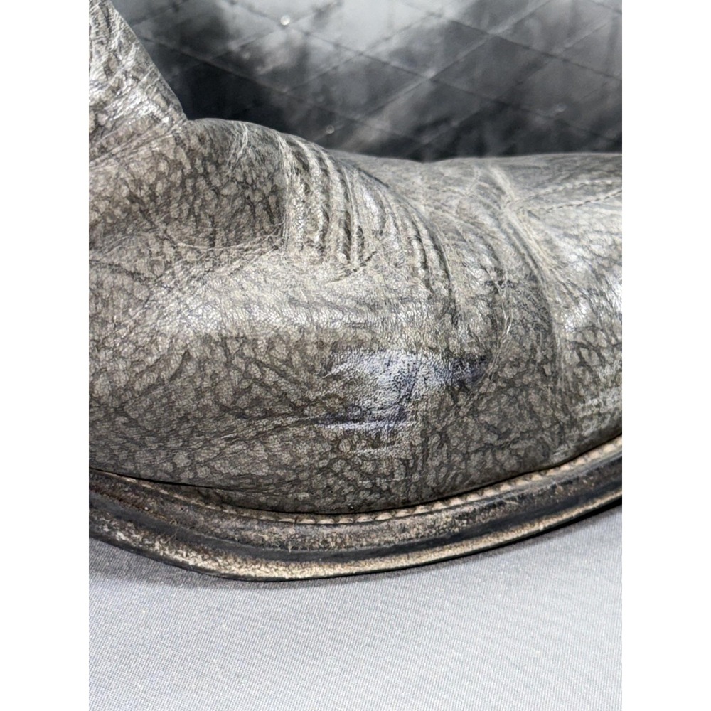 Nocona Western Boots Mens Size 8 Gray Leather Pull On Round Toe USA Cowboy - Picture 9 of 16